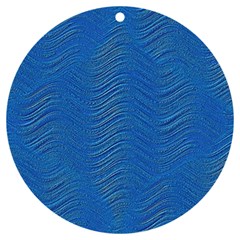 Blue Wave Abstract Texture Seamless Uv Print Acrylic Ornament Round by Loisa77