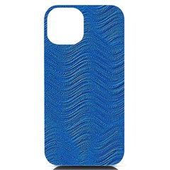 Blue Wave Abstract Texture Seamless Iphone 14 Black Uv Print Case by Loisa77