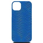 Blue Wave Abstract Texture Seamless iPhone 14 Plus Black UV Print Case Front