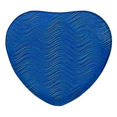 Blue Wave Abstract Texture Seamless Heart Glass Fridge Magnet (4 Pack) by Loisa77