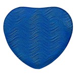 Blue Wave Abstract Texture Seamless Heart Glass Fridge Magnet (4 pack) Front