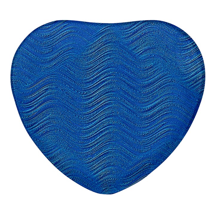 Blue Wave Abstract Texture Seamless Heart Glass Fridge Magnet (4 pack)