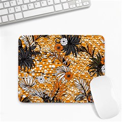 Leaf Yellow Point Flower White Small Mousepad by Loisa77