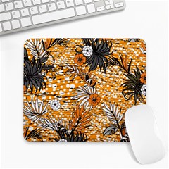 Leaf Yellow Point Flower White Large Mousepad by Loisa77