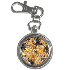 Leaf Yellow Point Flower White Key Chain Watches by Loisa77