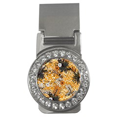 Leaf Yellow Point Flower White Money Clips (cz)  by Loisa77