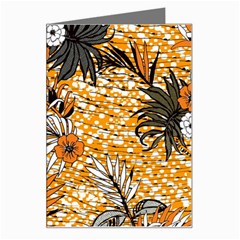 Leaf Yellow Point Flower White Greeting Card by Loisa77