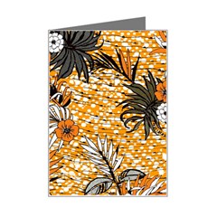 Leaf Yellow Point Flower White Mini Greeting Card by Loisa77