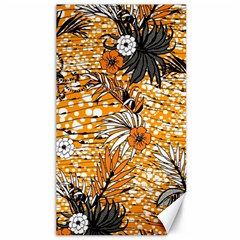 Leaf Yellow Point Flower White Canvas 40  X 72  by Loisa77