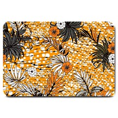 Leaf Yellow Point Flower White Large Doormat by Loisa77