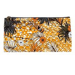 Leaf Yellow Point Flower White Pencil Case by Loisa77