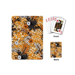 Leaf Yellow Point Flower White Playing Cards Single Design (mini) by Loisa77