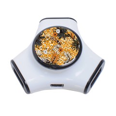 Leaf Yellow Point Flower White 3-port Usb Hub by Loisa77