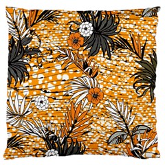 Leaf Yellow Point Flower White Large Cushion Case (one Side) by Loisa77