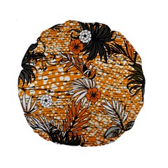 Leaf Yellow Point Flower White Standard 15  Premium Round Cushions by Loisa77