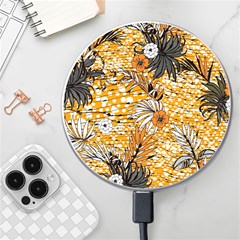 Leaf Yellow Point Flower White Wireless Fast Charger(white) by Loisa77