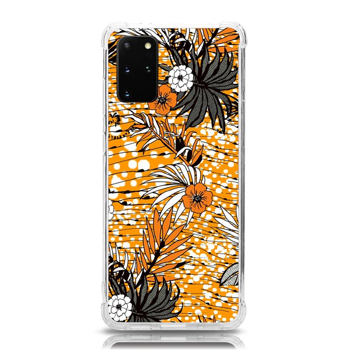 Leaf Yellow Point Flower White Samsung Galaxy S20 Plus 6.7 Inch TPU UV Case