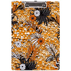 Leaf Yellow Point Flower White A4 Acrylic Clipboard by Loisa77