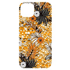 Leaf Yellow Point Flower White Iphone 14 Plus Black Uv Print Case by Loisa77