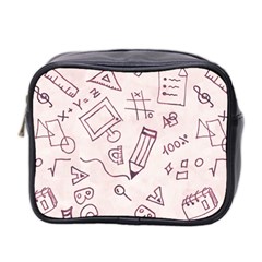 Background Pattern Doodle Wallpaper Mini Toiletries Bag (two Sides) by Loisa77