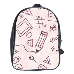 Background Pattern Doodle Wallpaper School Bag (xl) by Loisa77