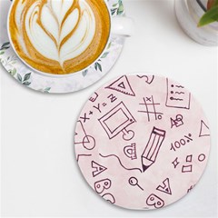 Background Pattern Doodle Wallpaper Uv Print Round Tile Coaster by Loisa77