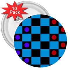 Background Pattern Geometric Game 3  Buttons (10 Pack) 