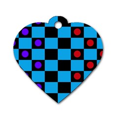 Background Pattern Geometric Game Dog Tag Heart (two Sides) by Loisa77