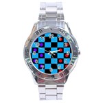 Background Pattern Geometric Game Stainless Steel Analogue Watch Front