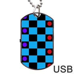 Background Pattern Geometric Game Dog Tag Usb Flash (two Sides)