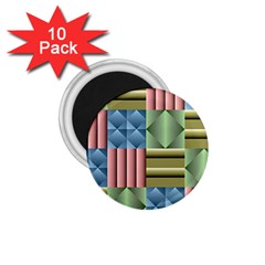 Patchwork Tile Pattern Mosaic 1 75  Magnets (10 Pack)  by Loisa77