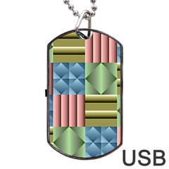 Patchwork Tile Pattern Mosaic Dog Tag Usb Flash (two Sides)