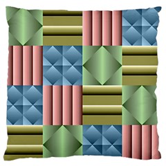 Patchwork Tile Pattern Mosaic Large Premium Plush Fleece Cushion Case (one Side) by Loisa77