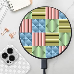 Patchwork Tile Pattern Mosaic Wireless Fast Charger(black) by Loisa77