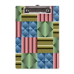 Patchwork Tile Pattern Mosaic A5 Acrylic Clipboard by Loisa77