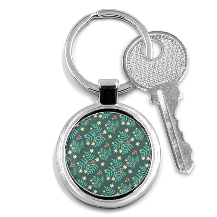 Illustration Pattern Seamless Key Chain (Round)