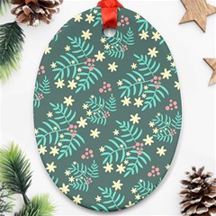 Illustration Pattern Seamless Oval Ornament (two Sides)