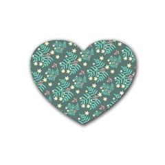 Illustration Pattern Seamless Rubber Coaster (heart) by Loisa77