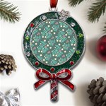 Illustration Pattern Seamless Metal X Mas Lollipop with Crystal Ornament Front