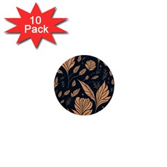 Background Pattern Leaves Texture 1  Mini Buttons (10 Pack)  by Loisa77