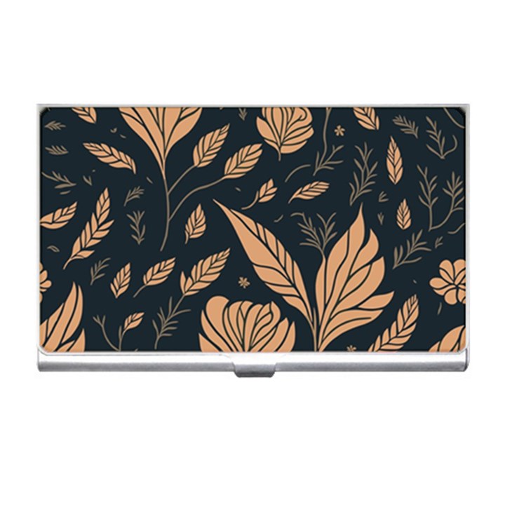 Background Pattern Leaves Texture Business Card Holder