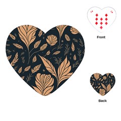 Background Pattern Leaves Texture Playing Cards Single Design (heart)