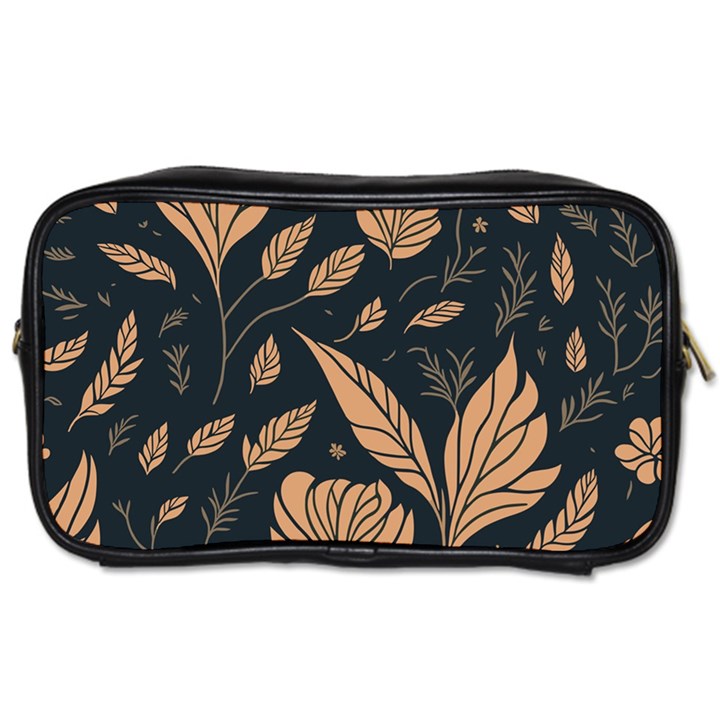 Background Pattern Leaves Texture Toiletries Bag (Two Sides)