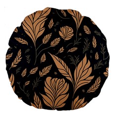 Background Pattern Leaves Texture Large 18  Premium Round Cushions by Loisa77