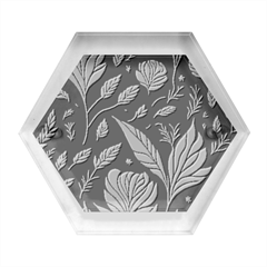 Background Pattern Leaves Texture Hexagon Wood Jewelry Box by Loisa77