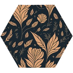 Background Pattern Leaves Texture Wooden Puzzle Hexagon by Loisa77