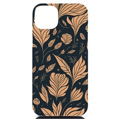 Background Pattern Leaves Texture Iphone 14 Plus Black Uv Print Case by Loisa77