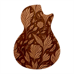 Background Pattern Leaves Texture Guitar Shape Wood Guitar Pick Holder Case And Picks Set by Loisa77