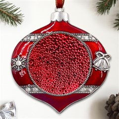 Drops Water Drop Trypophobia Metal Snowflake And Bell Red Ornament