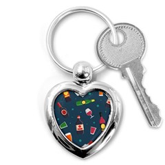 Pattern Seamless Background Texture Key Chain (heart) by Loisa77